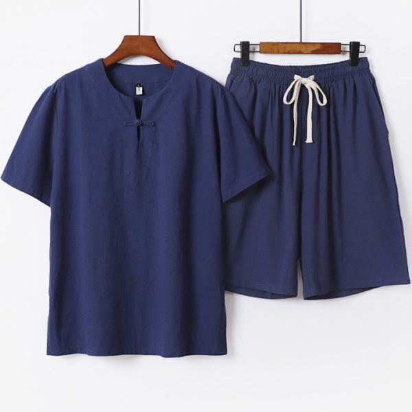Mens Linen Short Sets Big And Tall - Image 2