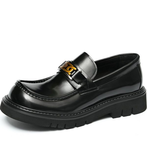 Mens Patent Leather Wide Toe Box Loafers With Horsebit - Image 2