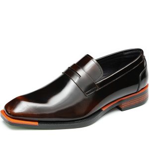 Mens Polished Leather Dress Penny Loafers