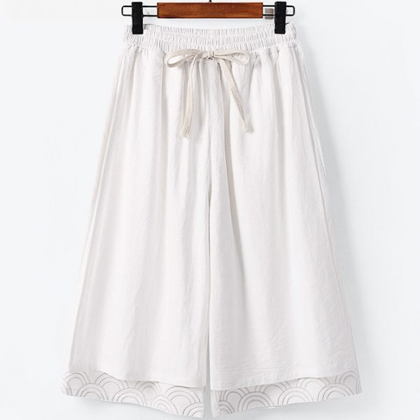 Large Size Mens Embroidered Wide Leg Casual Loose Fit Pants - Image 5