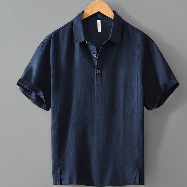 Mens 100 Percent Linen Lightweight Breathable Polo Shirts - Image 5