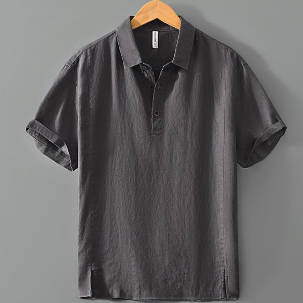 Mens 100 Percent Linen Lightweight Breathable Polo Shirts - Image 3