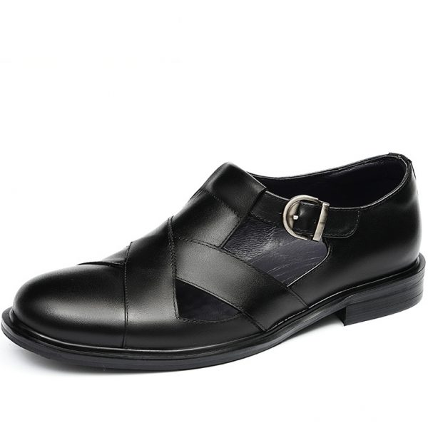Men's Classic Leather Fisherman Sandals Closed Toe - Image 2
