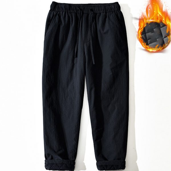 Men's Drawstring Waist Thermal Lined Pants - Image 2