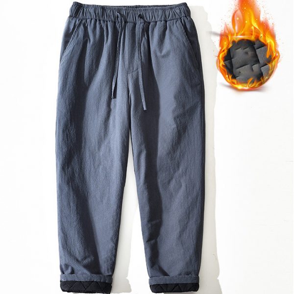 Men's Drawstring Waist Thermal Lined Pants - Image 3