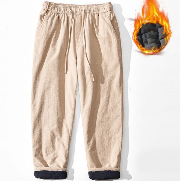 Men's Drawstring Waist Thermal Lined Pants - Image 4
