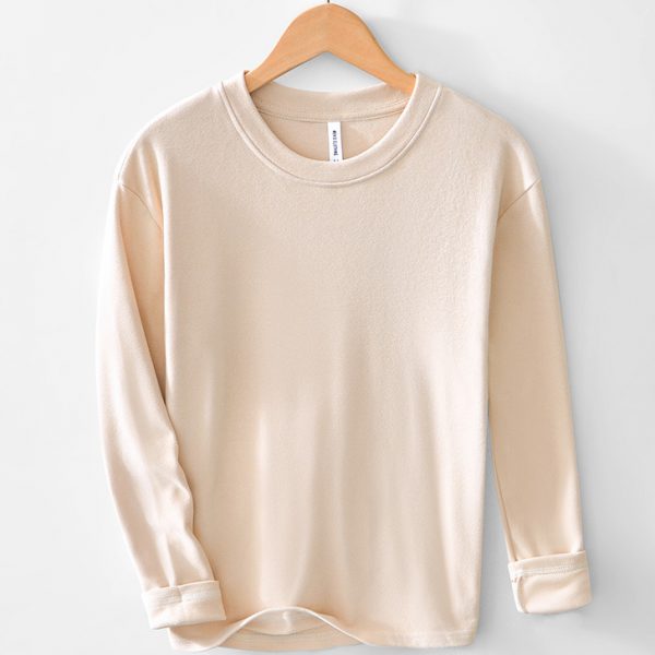 Mens Solid Color Round Neck Long Sleeve T Shirt - Image 6