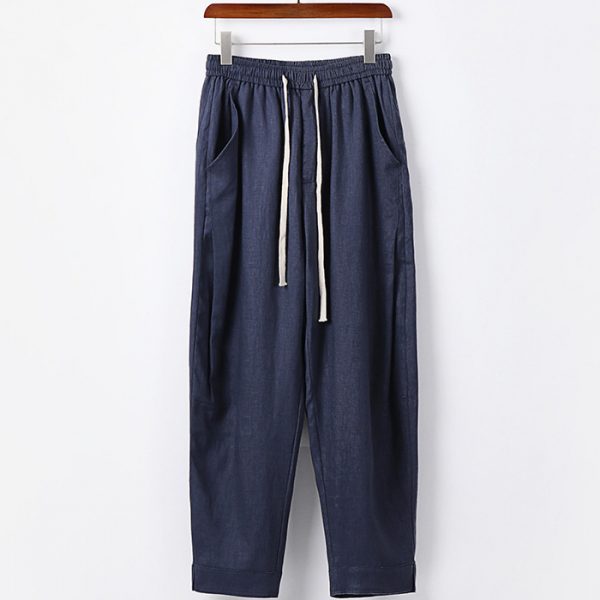 Big and Tall Mens 100 Linen Drawstring Pants - Image 2
