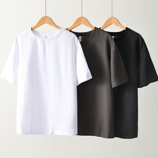Mens 100 Linen Short Sleeve Crew Neck T Shirt - Image 2