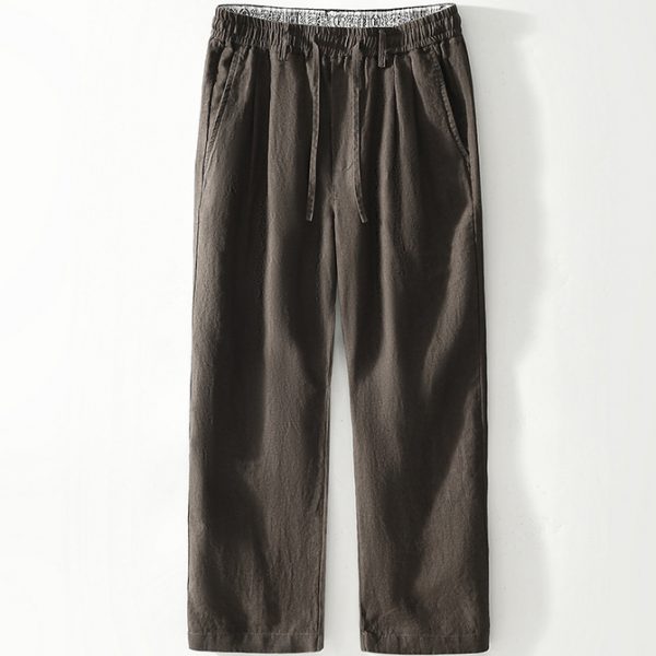 Men's 100 Linen Straight Leg Drawstring Pants - Image 3