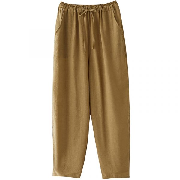 Mens Lightweight Breathable Linen Harem Pants - Image 3