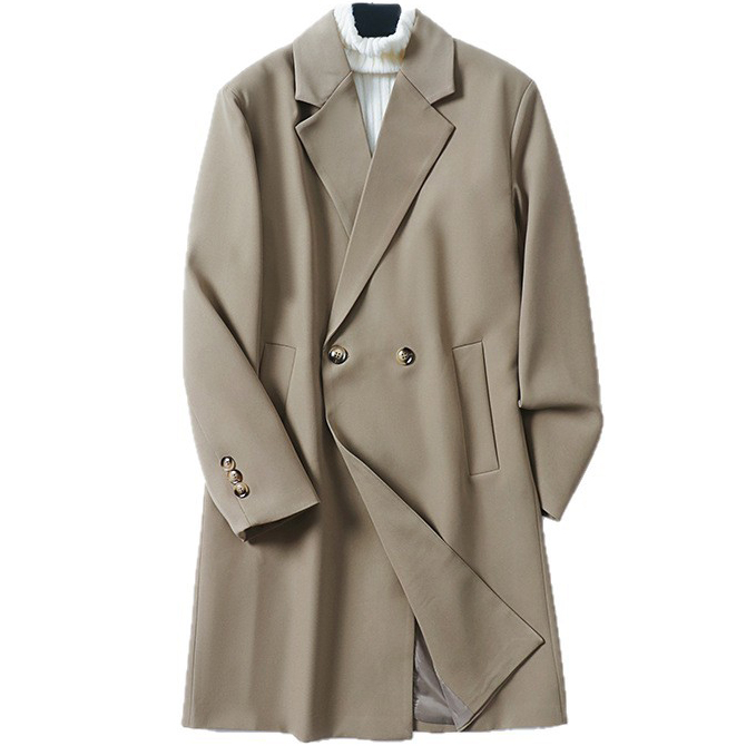 Big and Tall Mens Relaxed Fit Double Breasted Knee Length Coat - Image 3