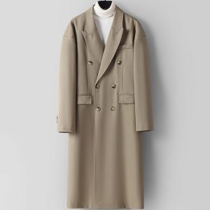 Mens Oversized Long Double Breasted Coat