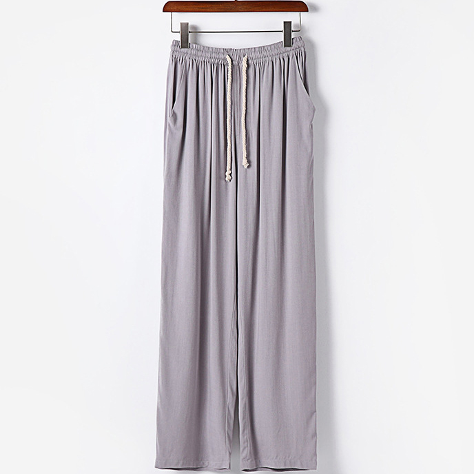 Plus Size Mens Cotton Linen Loose Fit Lightweight Casual Pants - Image 2