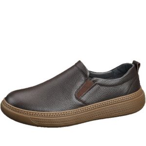 Mens Casual Shoes Slip On with Side Zipper