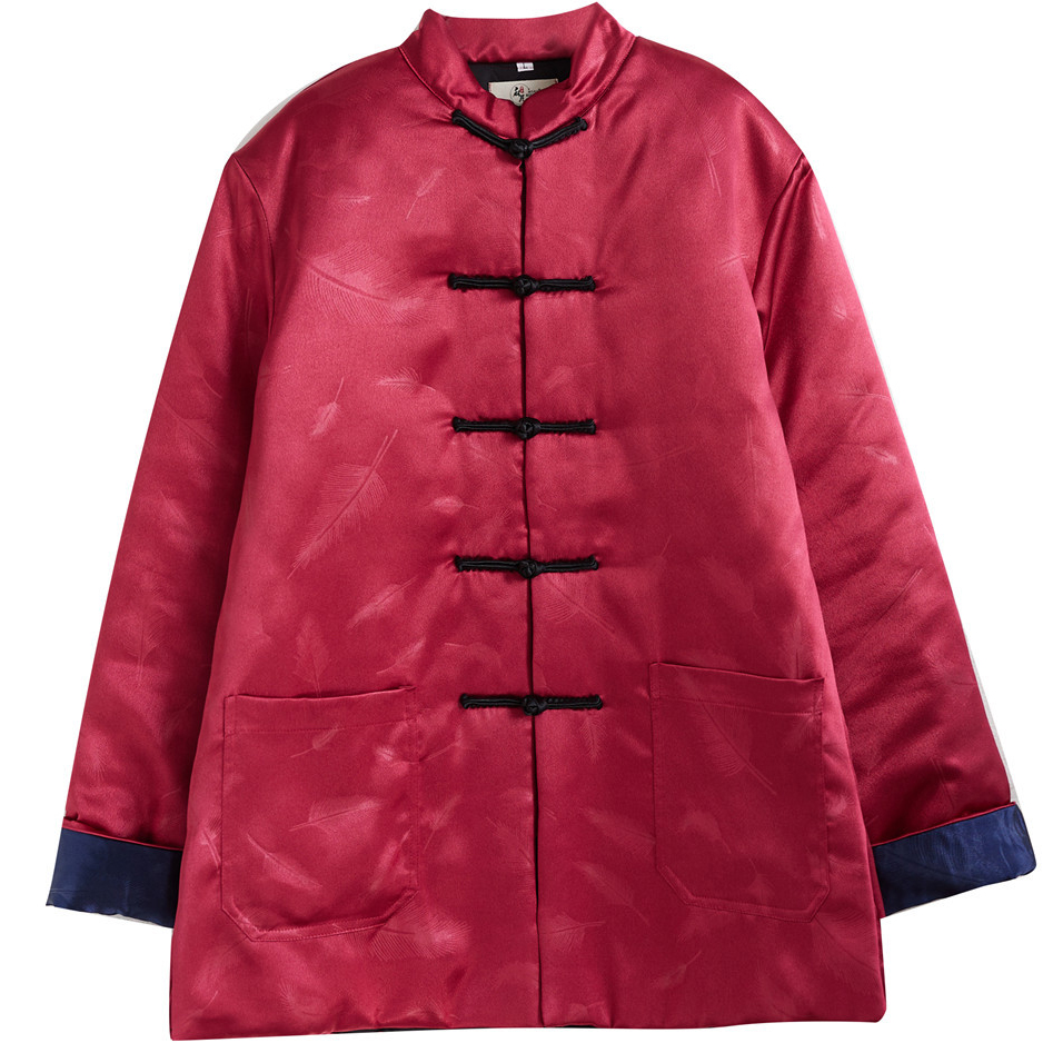 Mens Shiny Silk Traditional Chinese Cotton Padded Jacket - Image 4