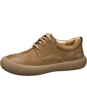 Men's Soft Leather Lace Up Casual Comfort Shoes