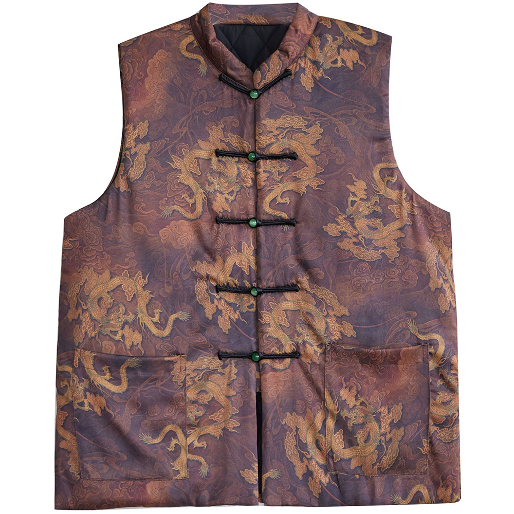 Traditional Chinese Kung Fu Winter Vest with Dragon - Image 4