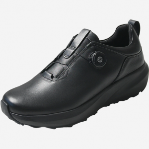 Mens Black Leather Boa Sneakers