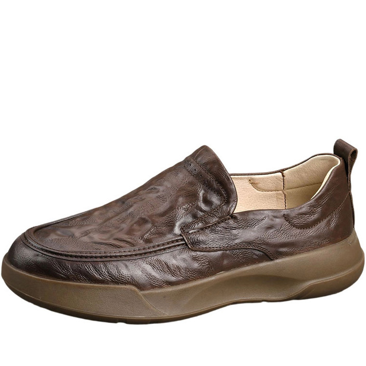 Mens Leather Slip On Sneakers