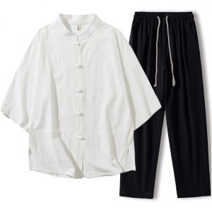 Chinese Outfit Male Matching Shirt and Pants Set