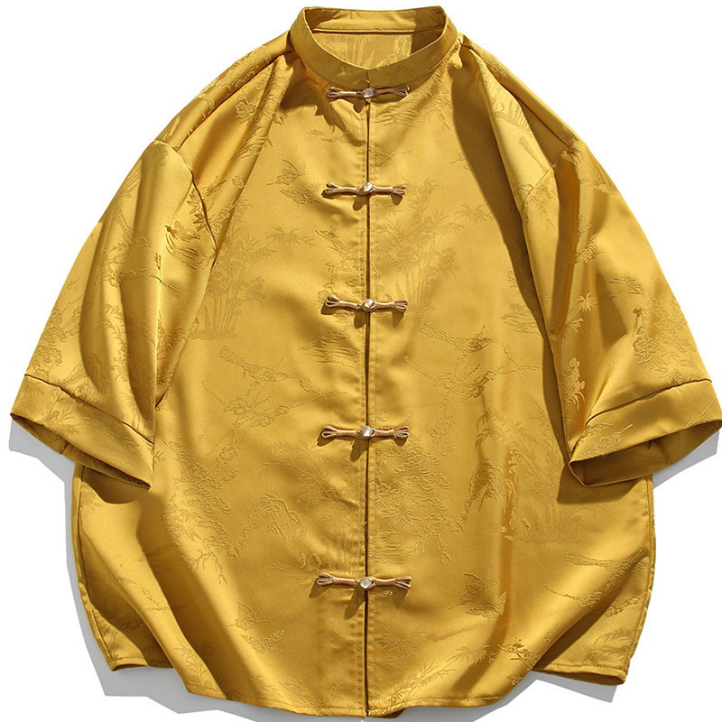 Mens Summer Kung Fu Shirt Short Sleeve - Image 5