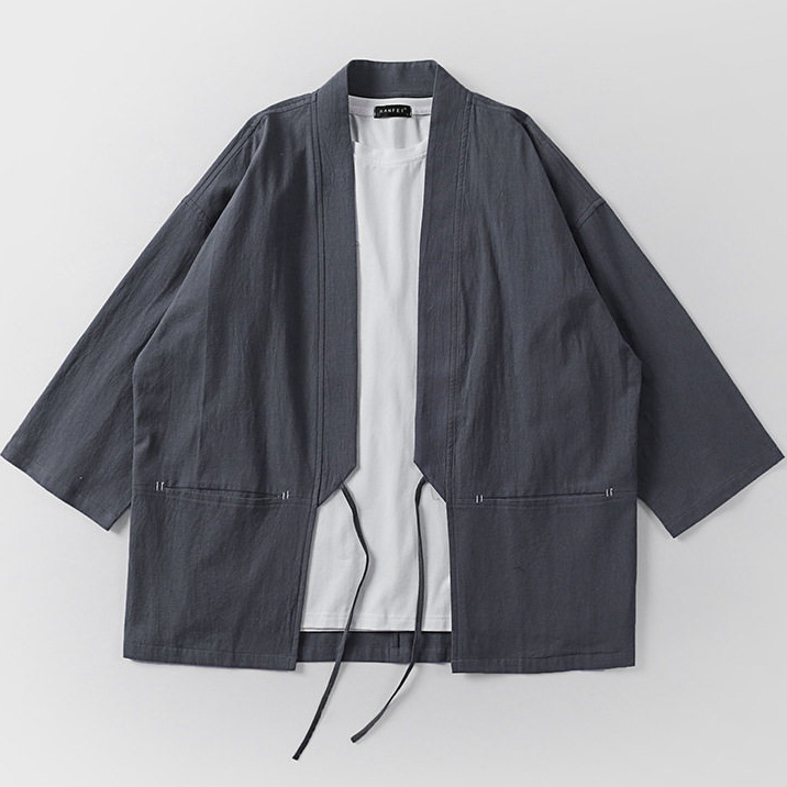 Big and Tall Men's Japanese Kimono Cardigan - Image 2