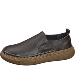 Mens Classic Soft Leather Slip On Driver Loafers