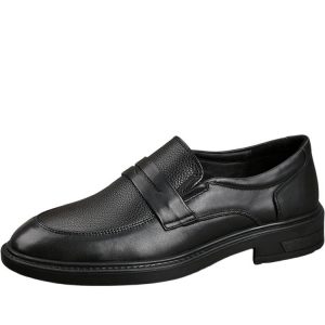 Men's Leather Black Penny Loafers
