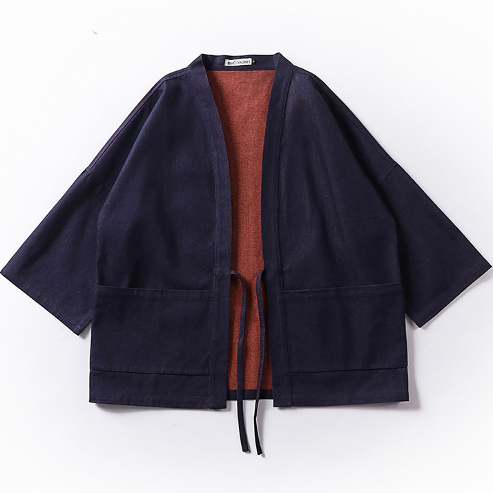 Plus Size Mens Denim Kimono Jacket And Pants Set - Image 4