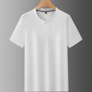 Mens Big And Tall Crew Neck T Shirt With Buttons