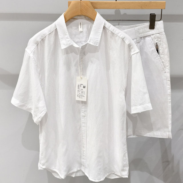 Mens Linen Shirt and Shorts Set - Image 2