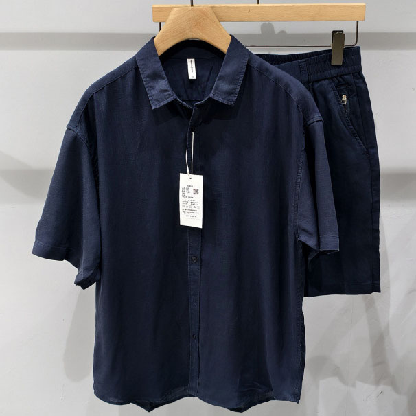 Mens Linen Shirt and Shorts Set - Image 3