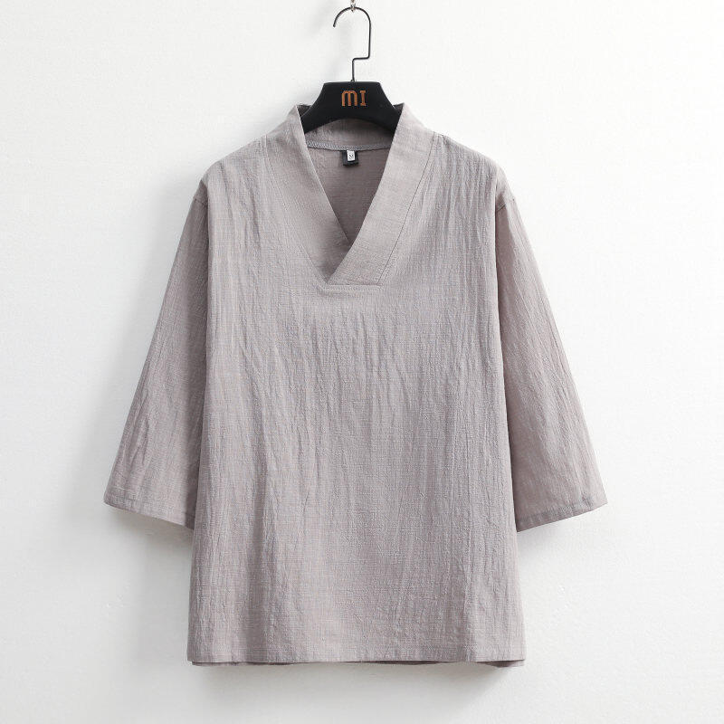 Mens Linen T Shirt and Long Pants Set - Image 5