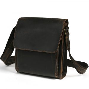 Men’s Crazy Horse Leather Casual Messenger Bag