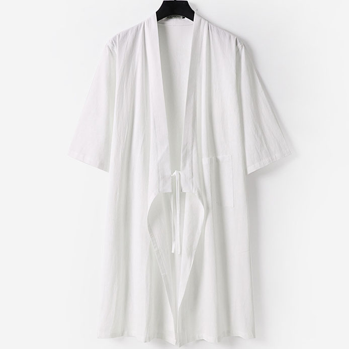 Men’s Plus Size Traditional Open Front Long Kimono Jacket - Image 3