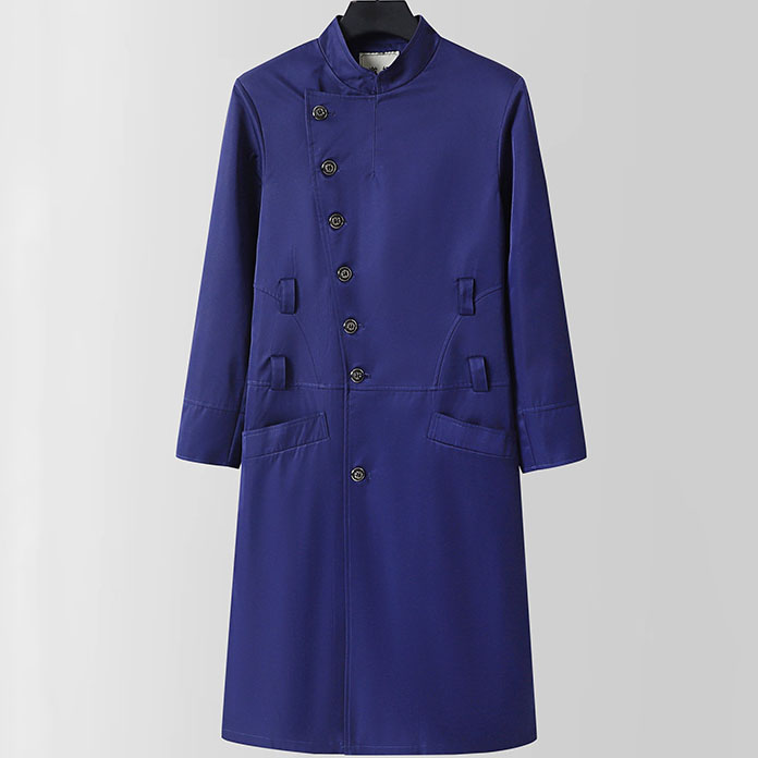 Plus Size Men’s Classic Double Strap Buttoned Long Overcoat - Image 3